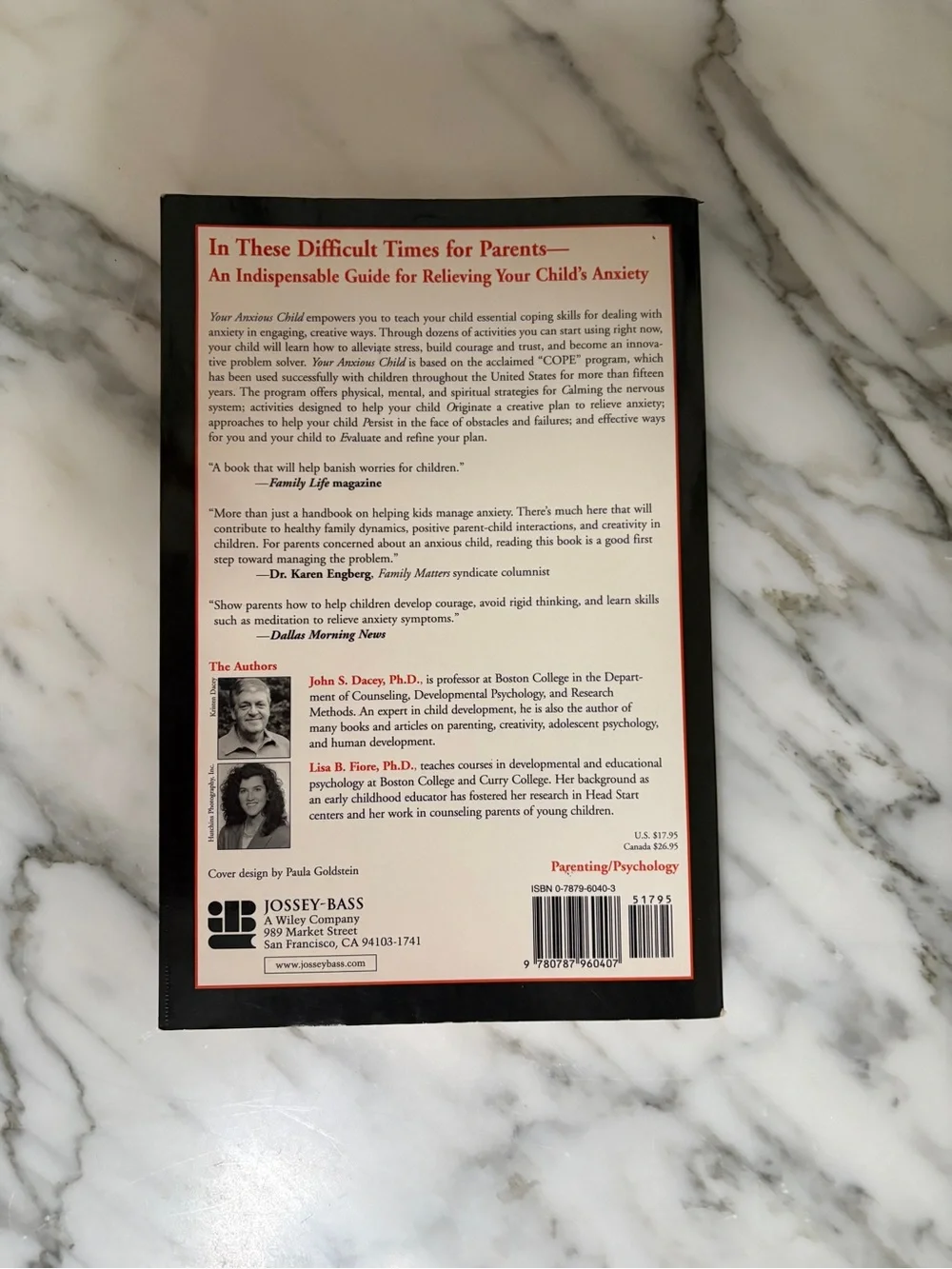 Self Help Book - Your Anxious Child - by John S. Dacey & Lisa B. Fiore